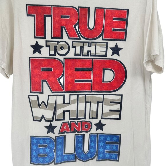 Way To Celebrate! Patriotic T-Shirt L White "True To The Red White And Blue" - Picture 2 of 9